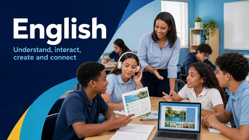 Docente y estudiantes se comunican en inglés mediante tareas auténticas